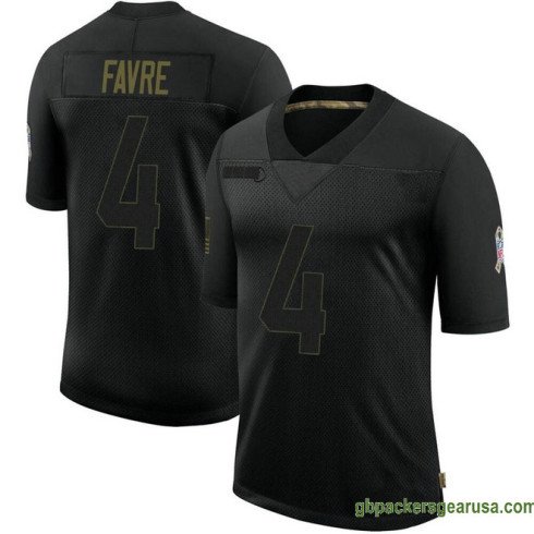 Mens Green Bay Packers Brett Favre Black Authentic 2020 Salute To Service Gbp212 Jersey GBP348